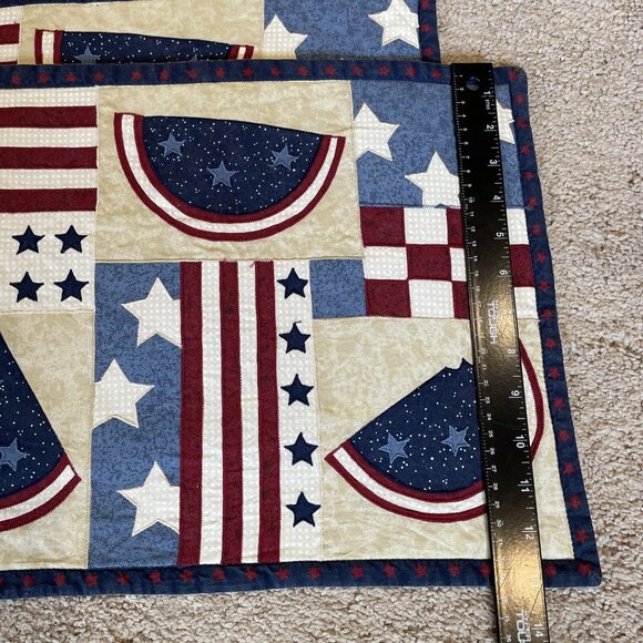 Patriotic  Quilted Placemats Multicolor Americana Fourth of July Summer Set of 4 - Picture 8 of 10